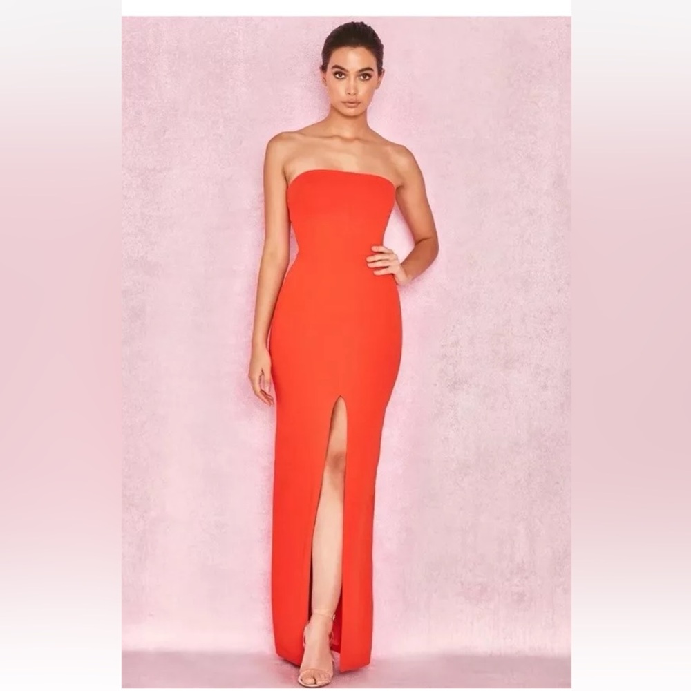House of CB Red Strapless Maxi Dress